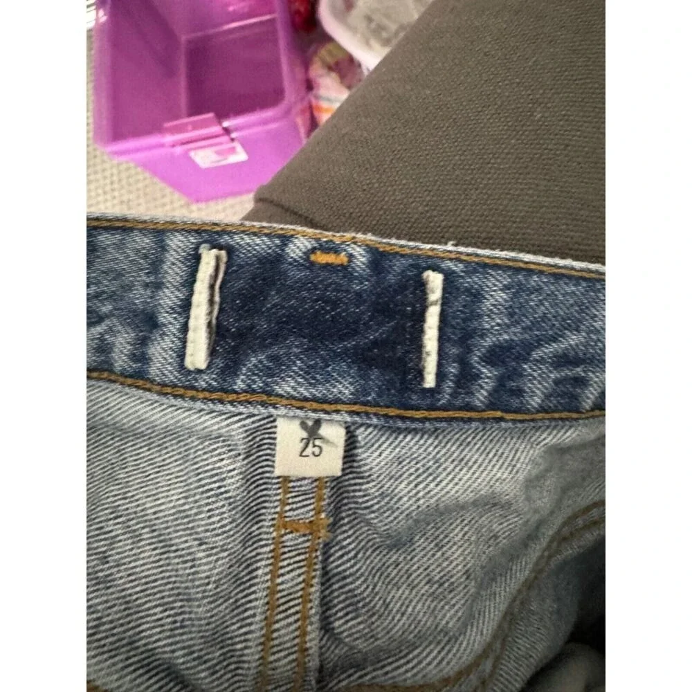 Agolde Women's Distressed 90s High Rise Straight Leg Jeans Size 25
